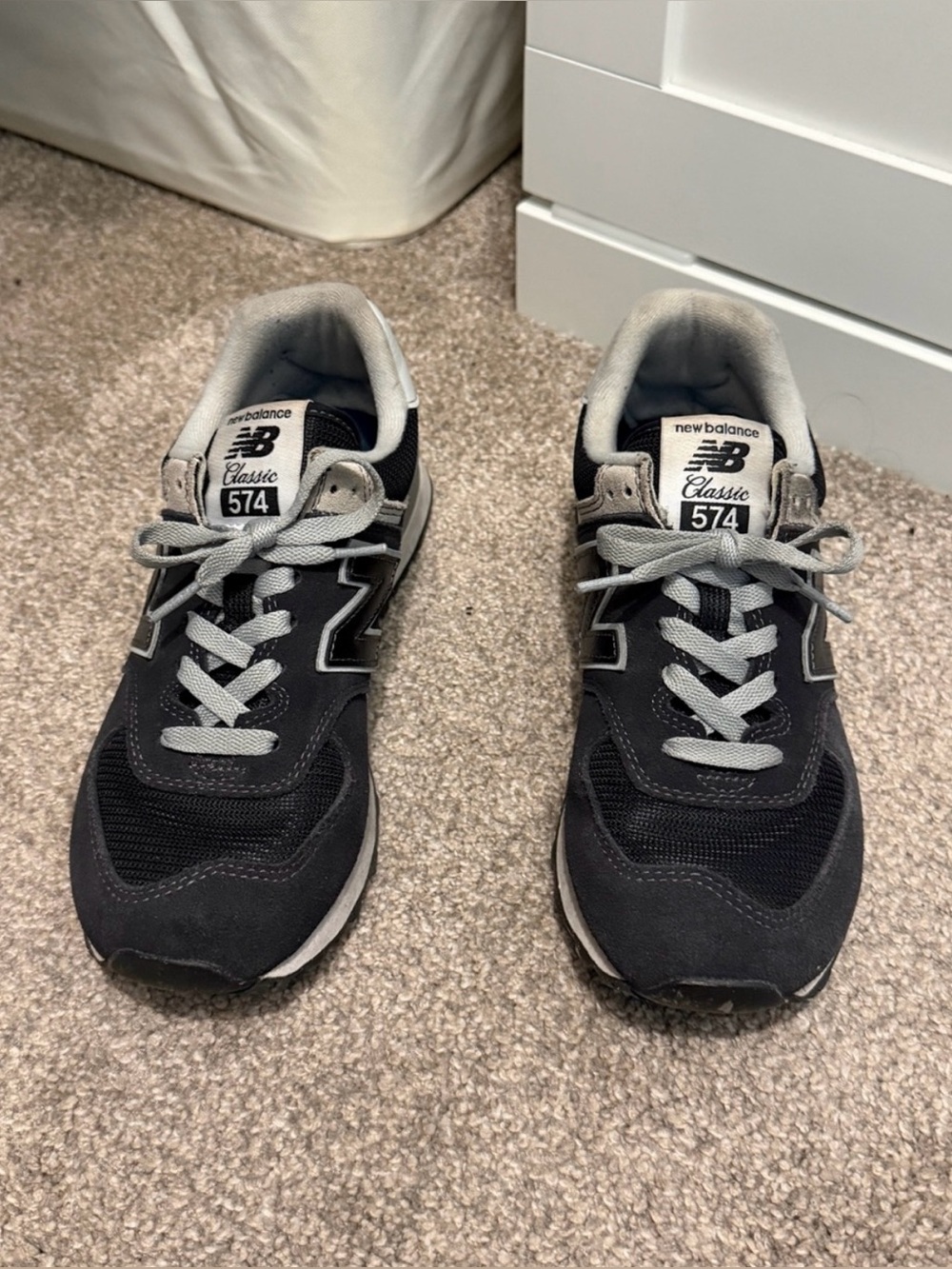 New Balance Black and Gray Classic 574 Sneakers